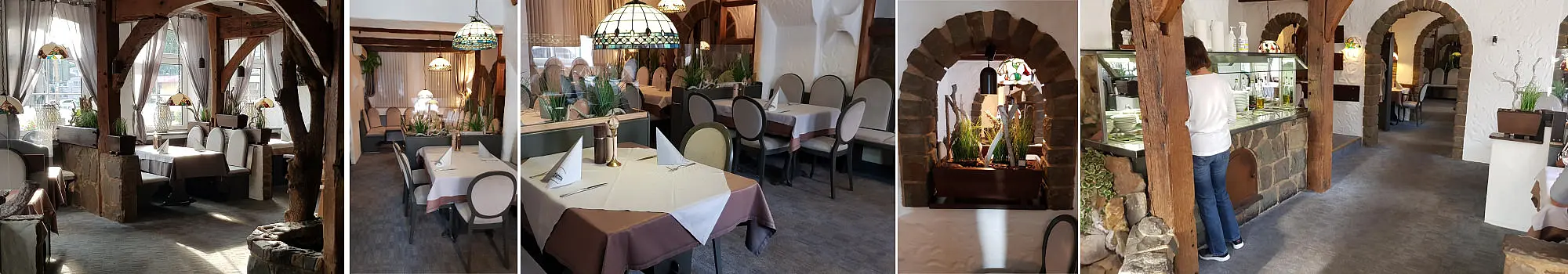 Bild-Collage Restaurant, neu eingerichtet